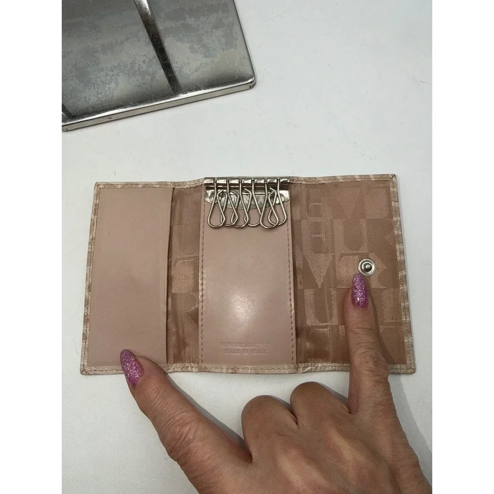 Furla Beige Crocodile Embossed Leather 6 Hook Key Case Wallet Made in Italy